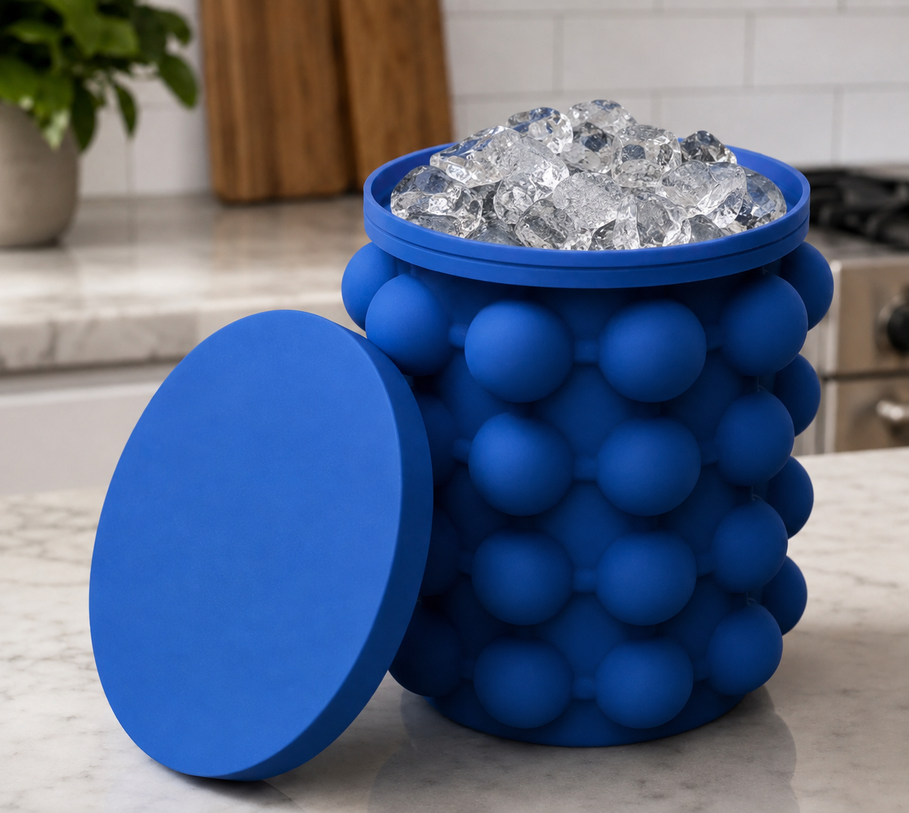 2-in-1 Silicone Ice Bucket & Ice Cube Mold Portable Drink Maker