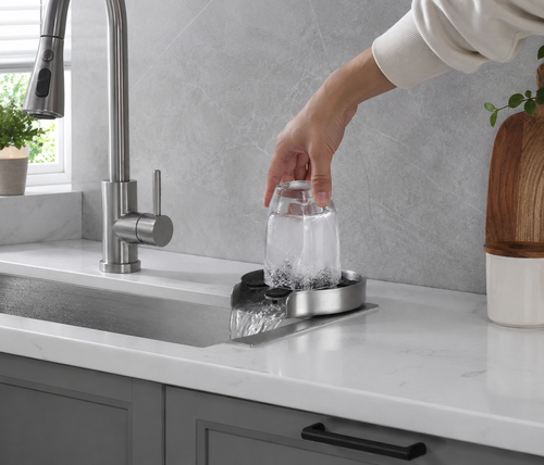 Automatic Pressure Glass Rinser Stainless Steel Sink Cup Washer for Kitchen and Bar