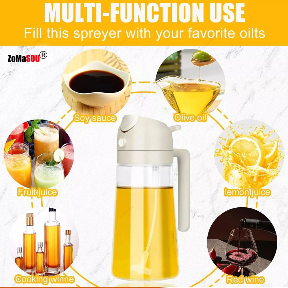 2-in-1 Oil & Sauce Dispenser Bottle Leak-Proof Pourer for Kitchen, BBQ & Cooking