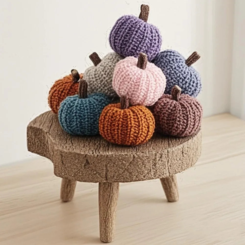 Crochet Pumpkin Ornaments Set Handmade Knitted Fall Pumpkin Decor for Halloween Thanksgiving Table Centerpiece Home Decoration