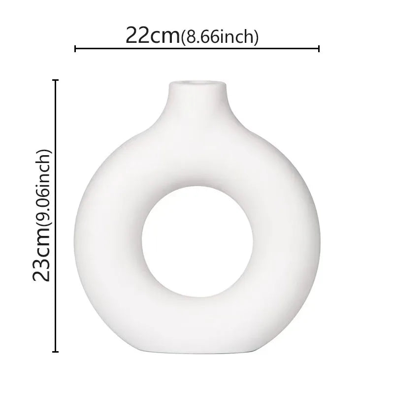 Minimalist Donut Vase Modern Ceramic Flower Pot