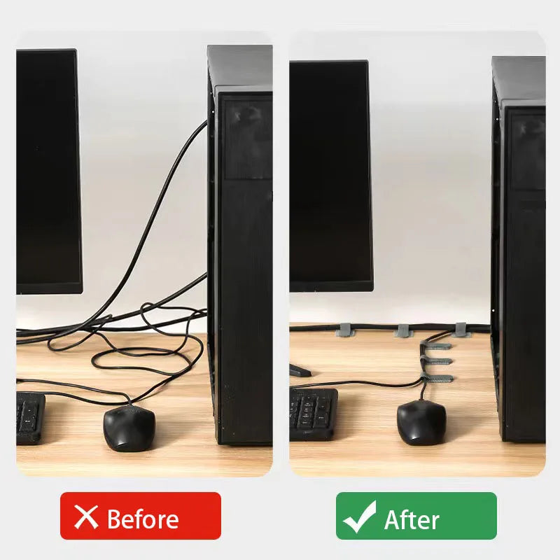 Reusable Self-Adhesive Cable Organizer Straps Desk & Wire Management for Home & Office