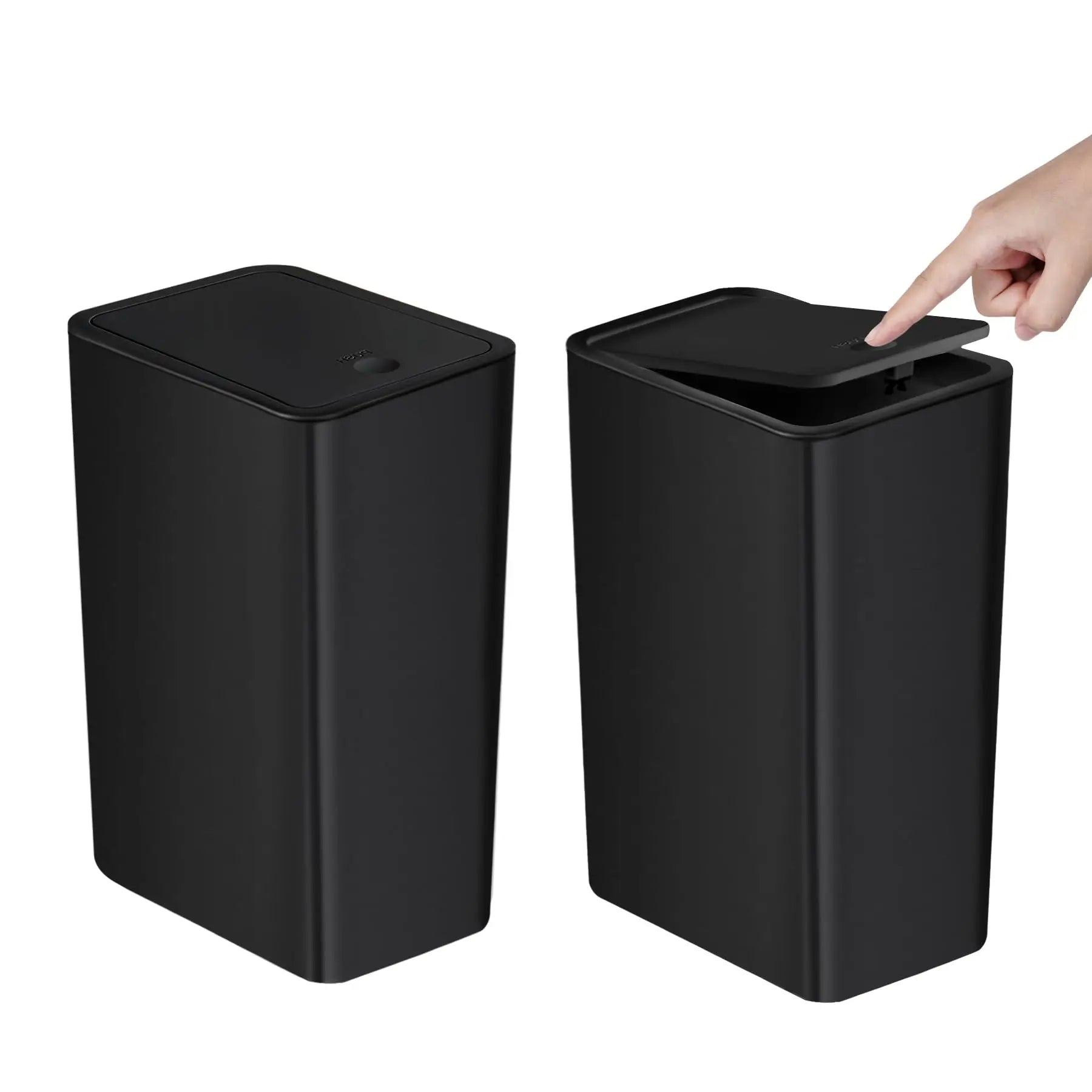 10L Press-Top Bathroom Trash Can Slim Pop-Up Lid Wastebasket for Bedroom & Living Room