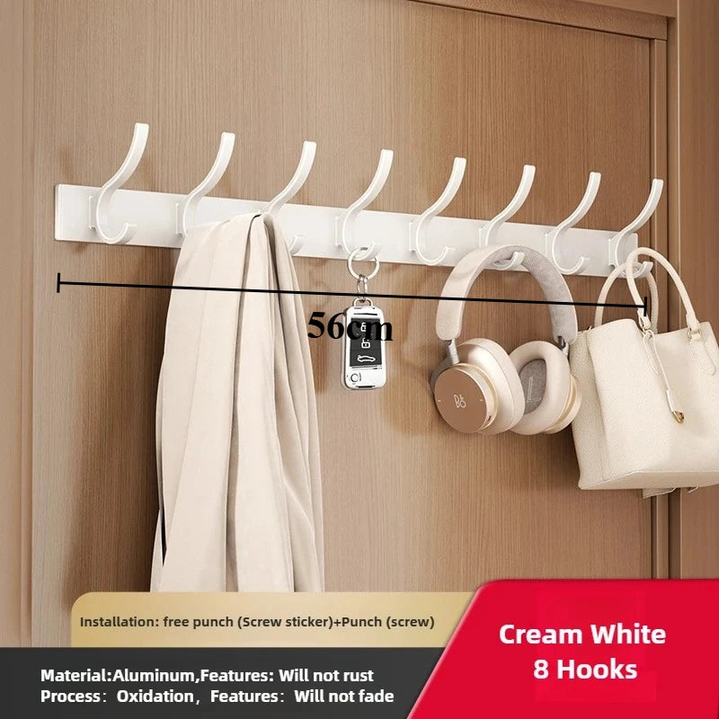 Foldable Wall Hook Rack 6 Hook Coat & Towel Hanger for Bathroom or Kitchen