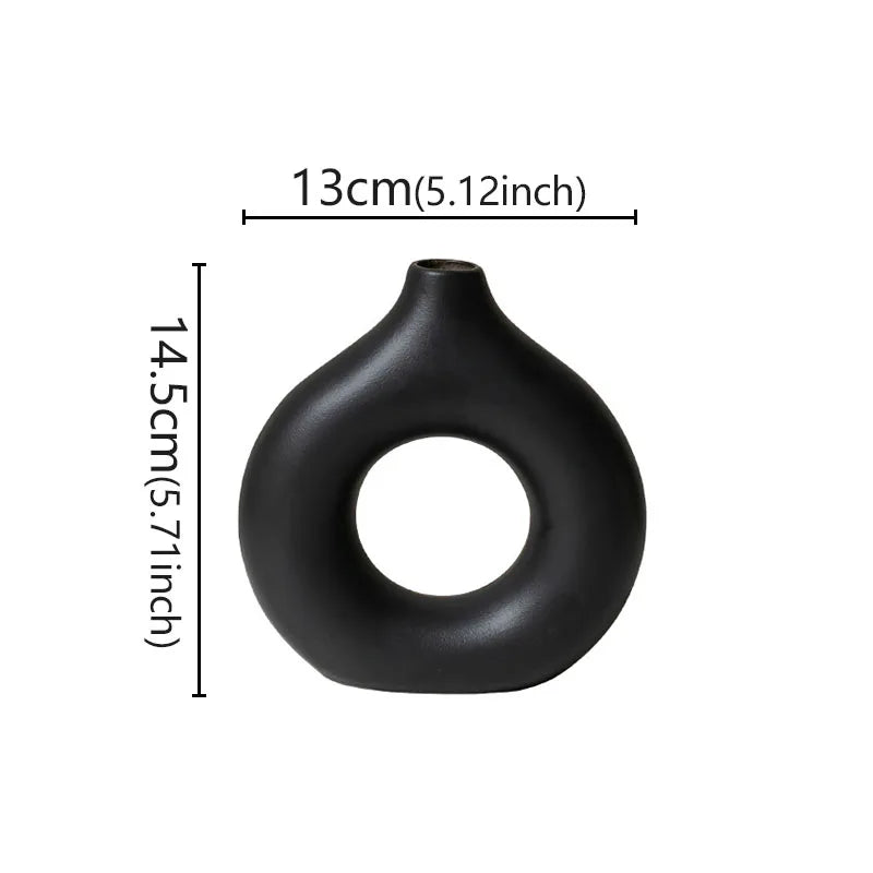 Minimalist Donut Vase Modern Ceramic Flower Pot