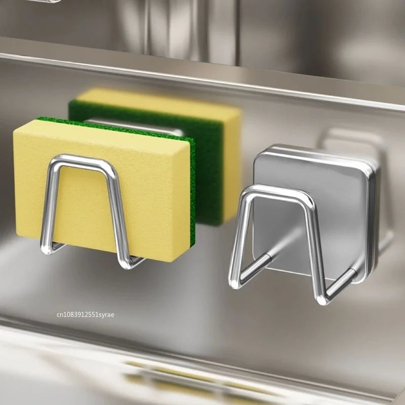 Stainless Steel Sink Sponge Holder – No Drill, Self-Adhesive