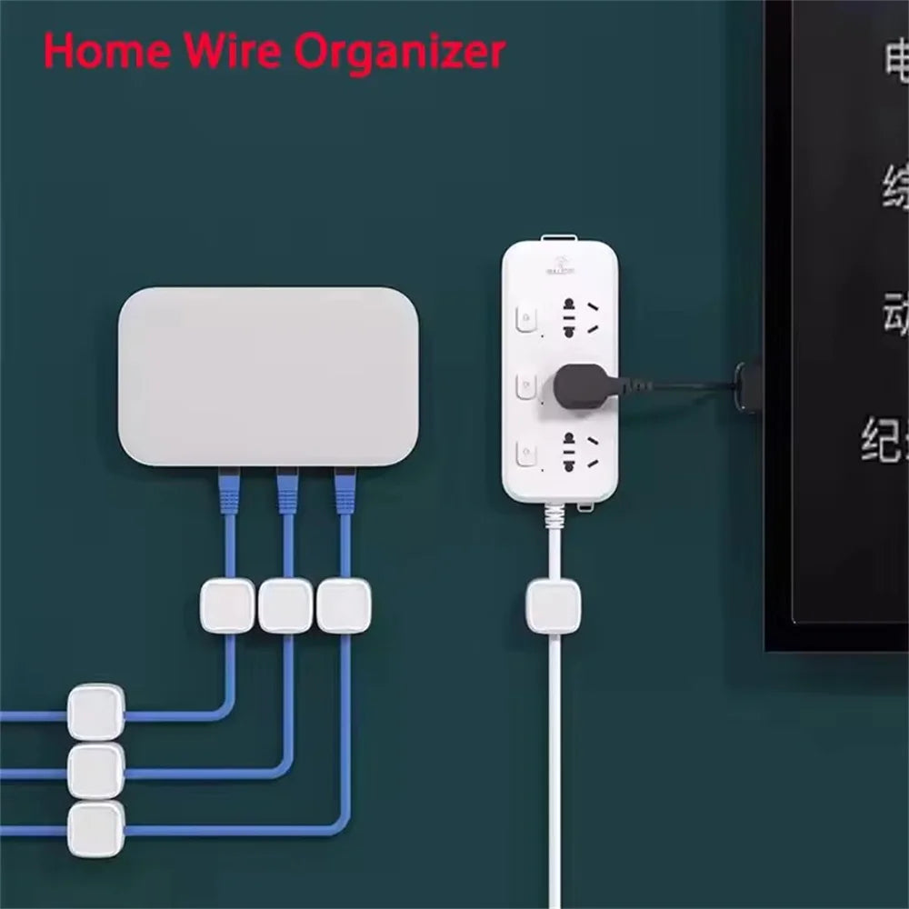 Magnetic Cable Organizer 6 PC Adhesive Cord Clips for Desk & Home Office