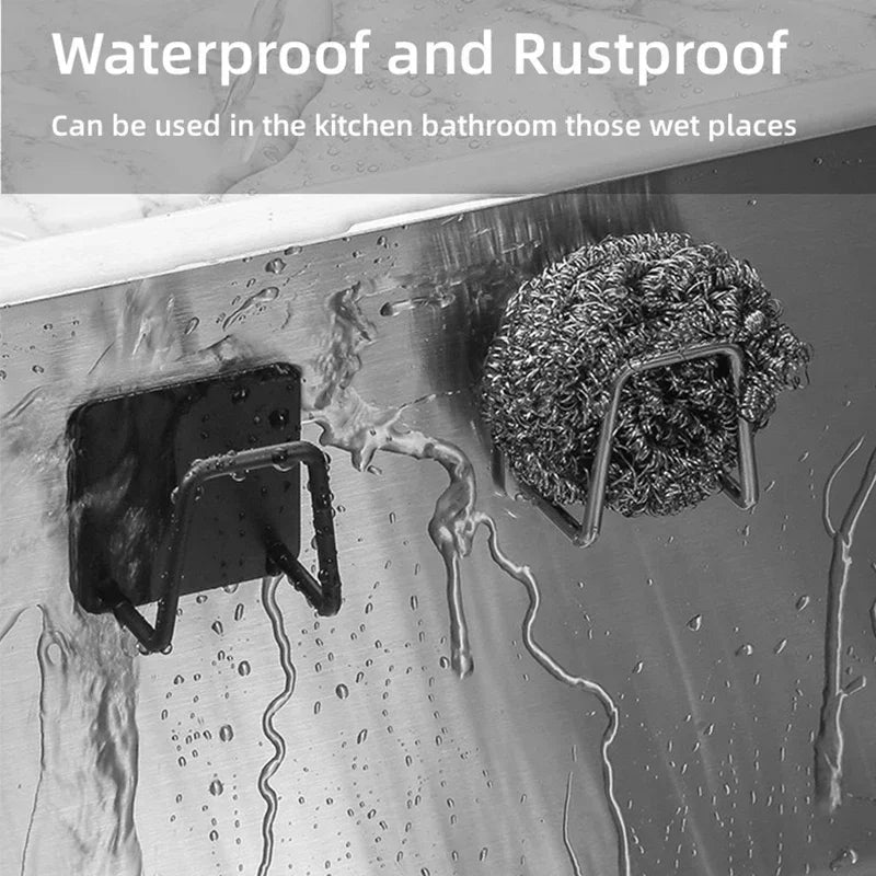 Stainless Steel Sink Sponge Holder – No Drill, Self-Adhesive