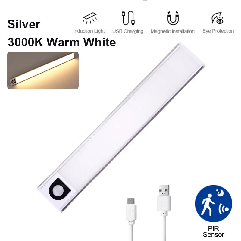 Glow Strip Closet Light Rechargeable Motion Sensor LED, 3 Colors
