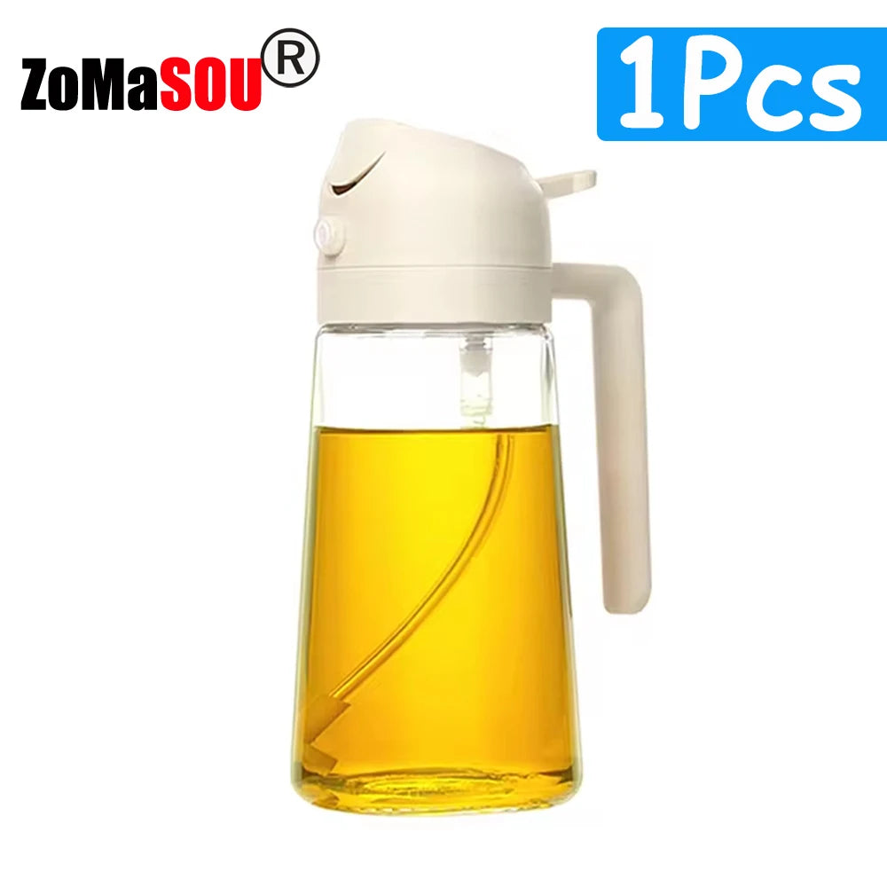 2-in-1 Oil & Sauce Dispenser Bottle Leak-Proof Pourer for Kitchen, BBQ & Cooking