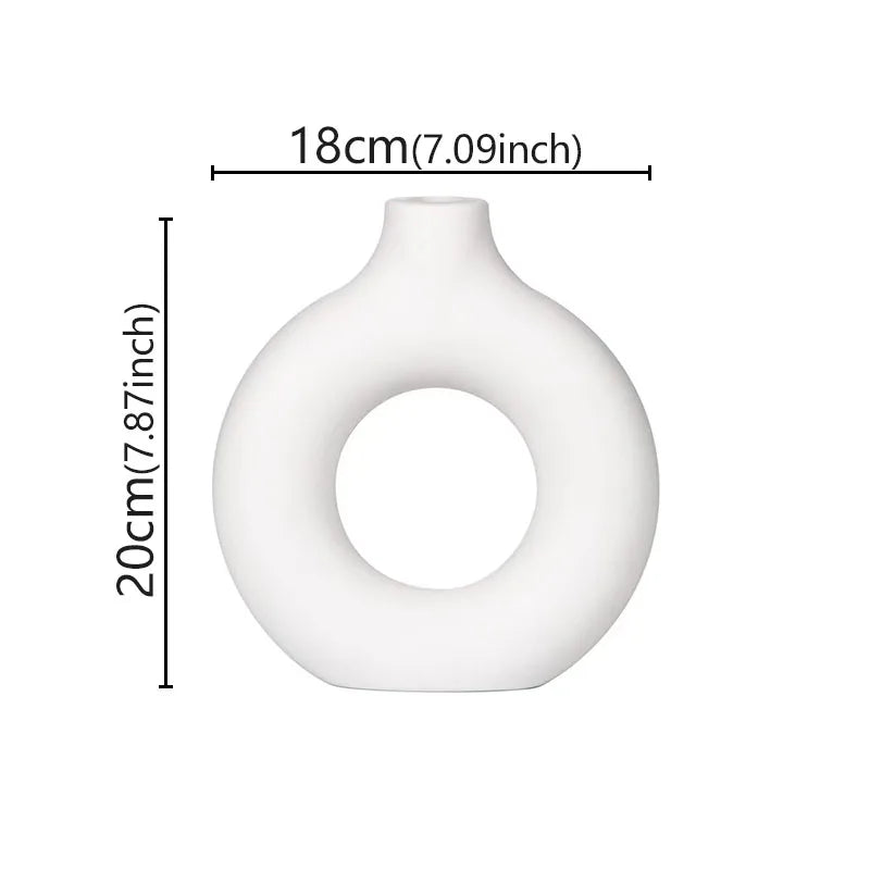 Minimalist Donut Vase Modern Ceramic Flower Pot