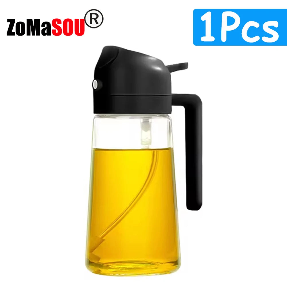 2-in-1 Oil & Sauce Dispenser Bottle Leak-Proof Pourer for Kitchen, BBQ & Cooking