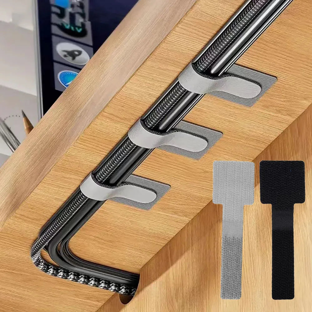 Reusable Self-Adhesive Cable Organizer Straps Desk & Wire Management for Home & Office