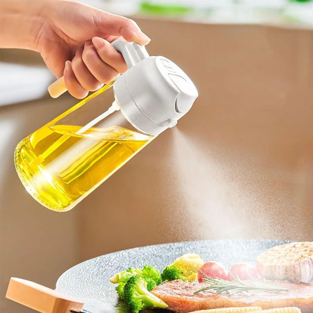 2-in-1 Oil & Sauce Dispenser Bottle Leak-Proof Pourer for Kitchen, BBQ & Cooking