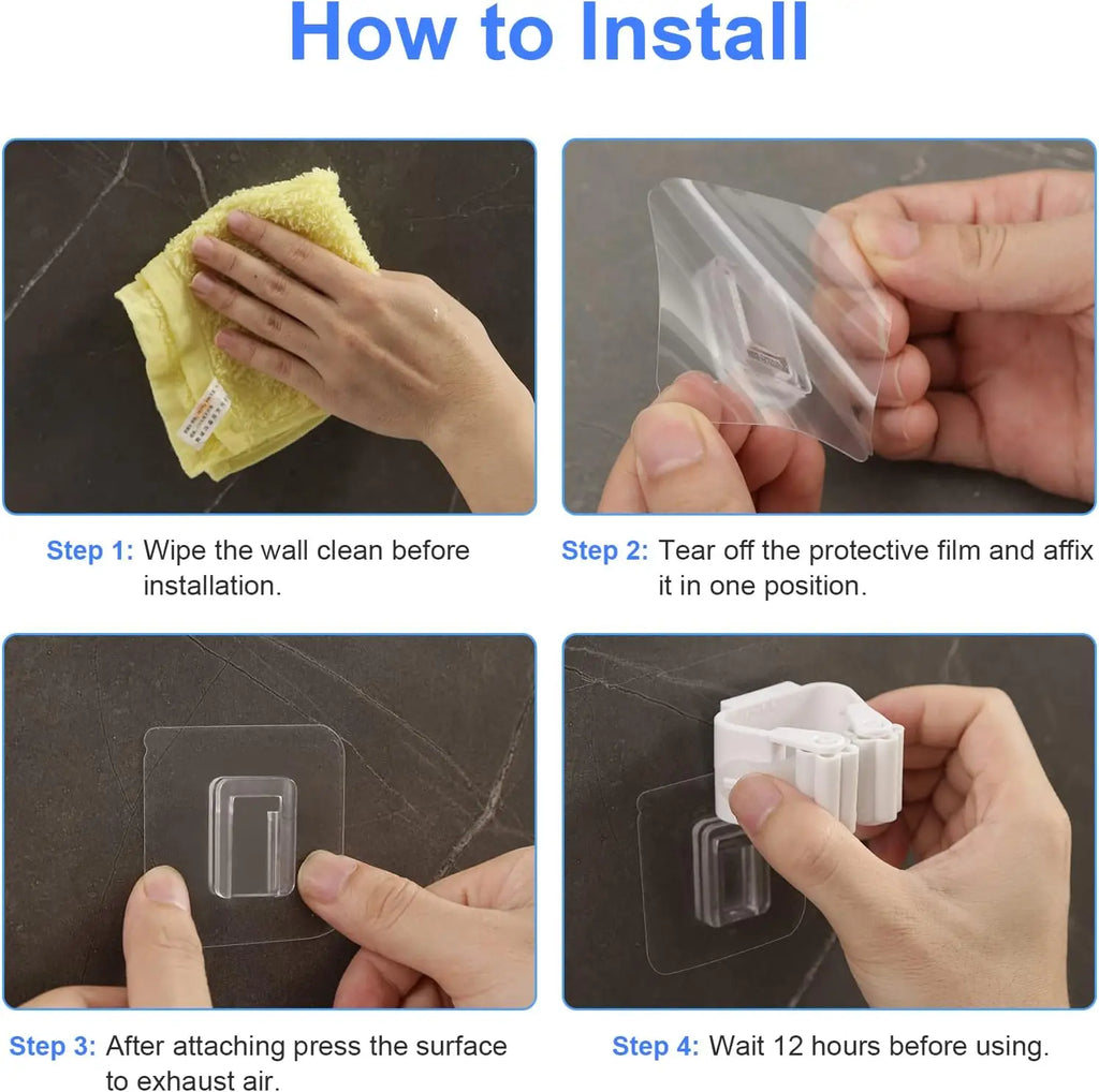 Multi-Purpose Adhesive Holder No-Drill Hook Rack for Kitchen & Bathroom