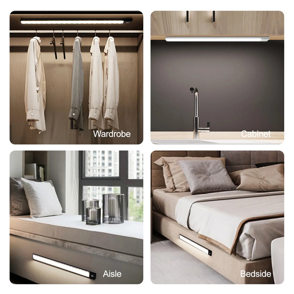 Glow Strip Closet Light Rechargeable Motion Sensor LED, 3 Colors