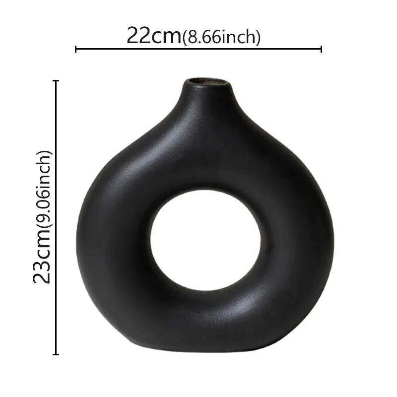 Minimalist Donut Vase Modern Ceramic Flower Pot