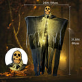 Glowing Skull Skeleton Halloween Hanging Ghost Decoration Indoor Outdoor Garden Horror Prop with Warm Light Option