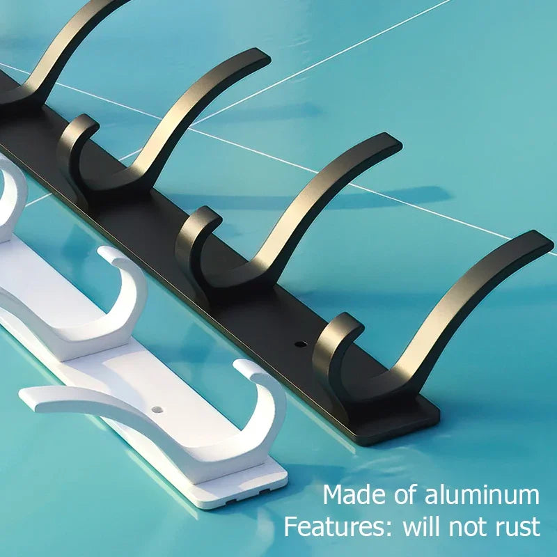 Foldable Wall Hook Rack 6 Hook Coat & Towel Hanger for Bathroom or Kitchen
