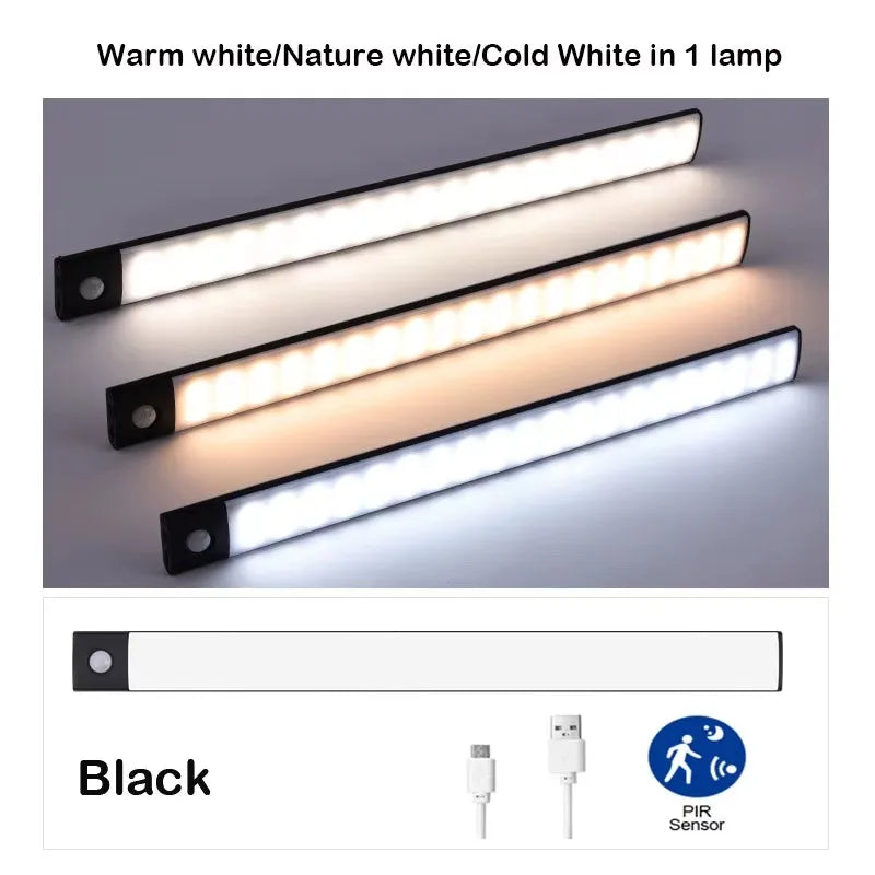 Glow Strip Closet Light Rechargeable Motion Sensor LED, 3 Colors