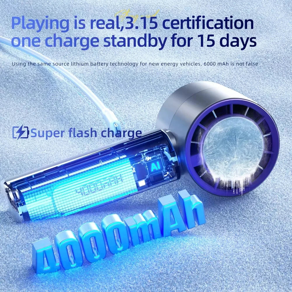 Portable Handheld Cooling Fan Rechargeable, Fast Airflow