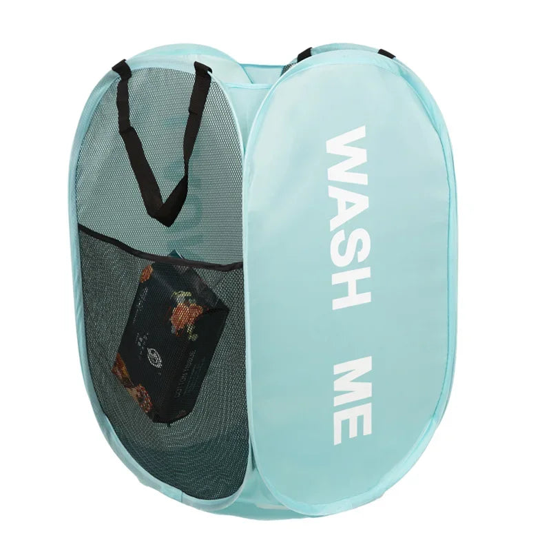 Collapsible Pop-Up Laundry Hamper Portable Mesh Basket for Bedroom, Dorm & Travel