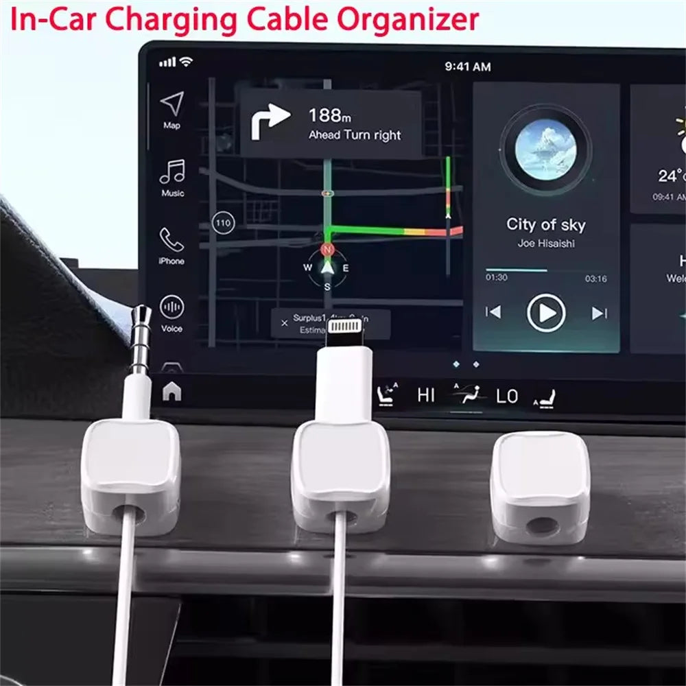 Magnetic Cable Organizer 6 PC Adhesive Cord Clips for Desk & Home Office