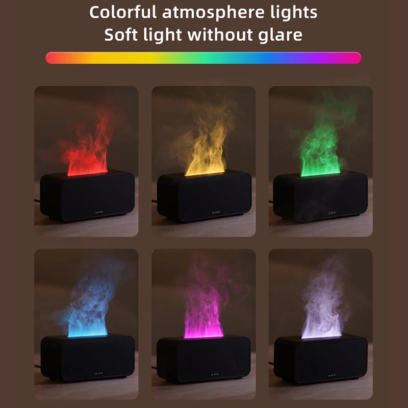 Flame Aroma Diffuser Ultrasonic Cool Mist Essential Oil Diffuser with LED Flame Effect