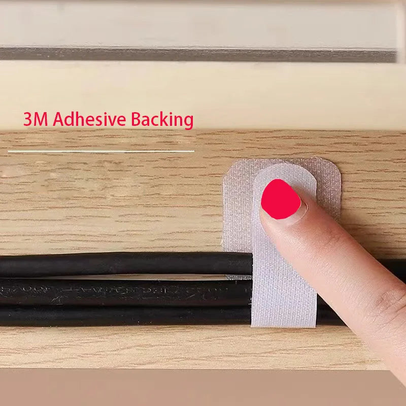 Reusable Self-Adhesive Cable Organizer Straps Desk & Wire Management for Home & Office