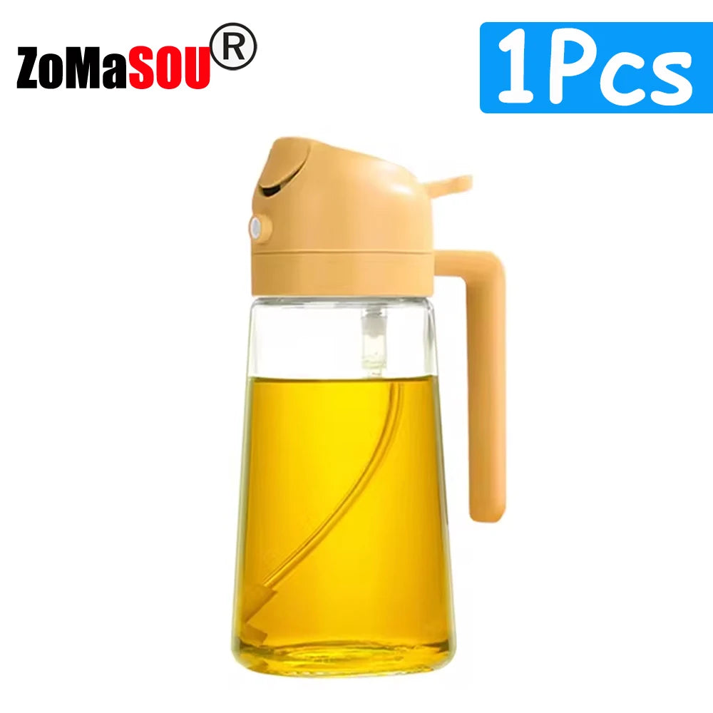 2-in-1 Oil & Sauce Dispenser Bottle Leak-Proof Pourer for Kitchen, BBQ & Cooking