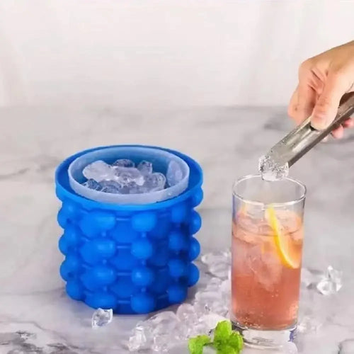 2-in-1 Silicone Ice Bucket & Ice Cube Mold Portable Drink Maker