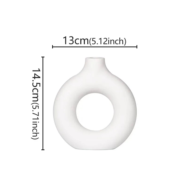 Minimalist Donut Vase Modern Ceramic Flower Pot