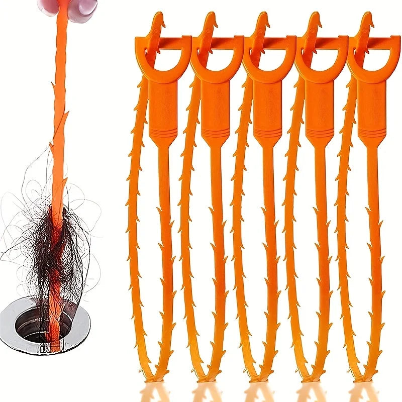 Flexible Drain Snake Hair & Clog Removal Tool (5-Pack)