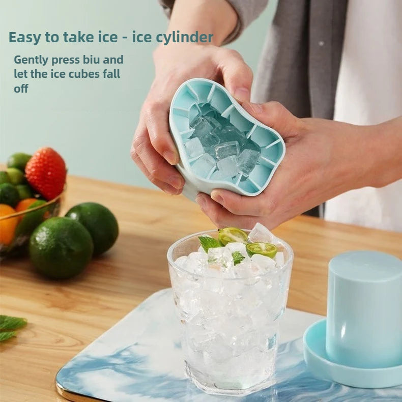 2-in-1 Silicone Ice Bucket & Ice Cube Mold Portable Drink Maker