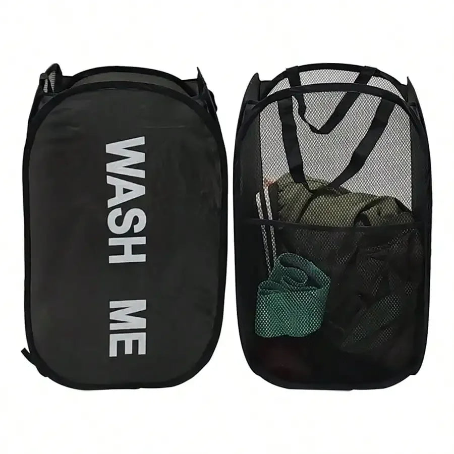 Collapsible Pop-Up Laundry Hamper Portable Mesh Basket for Bedroom, Dorm & Travel