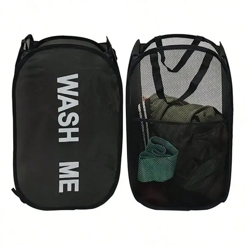 Collapsible Pop-Up Laundry Hamper Portable Mesh Basket for Bedroom, Dorm & Travel