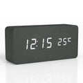 Wooden LED Digital Alarm Clock Minimalist Bedside & Desk Clock with Temperature Display